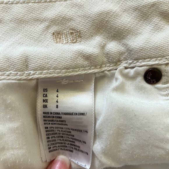 American Eagle Midi Shorts sz 4 Denim Women’s 3.5” Inseam White Stretch Summer - Picture 4 of 9